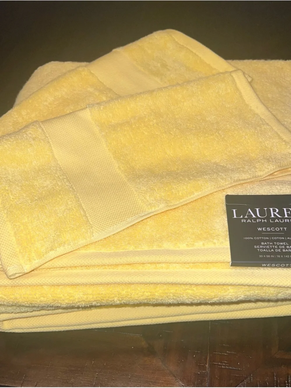 Lauren Ralph Lauren Wescott Canary Yellow 4 Piece Bath Towel Set